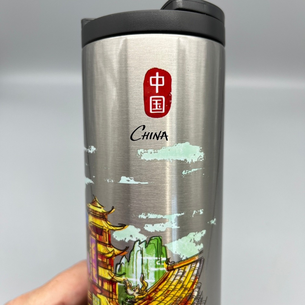 Starbucks China‎ Stainless Steel Tumbler Mug, Silver Graphic Souvenir - Picture 3 of 11
